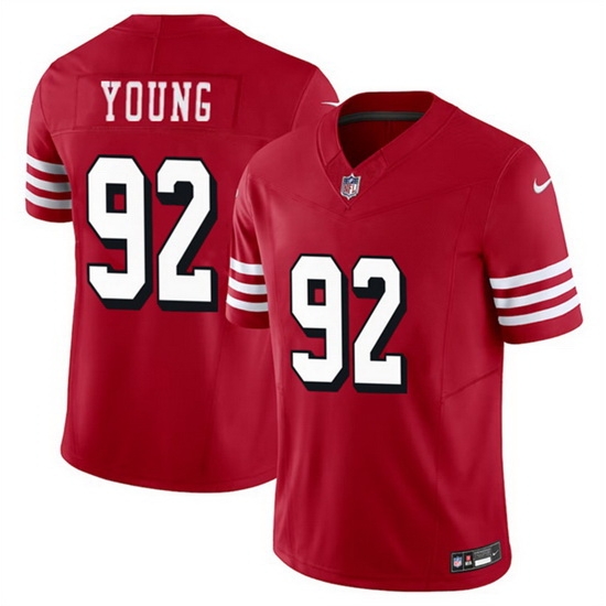 Men San Francisco 49ers 92 Chase Young New Red 2023 F U S E Stitched Football Jersey Men San Francisco 49ers 92 Chase Young New Red 2023 F U S E Stitched Football Jersey