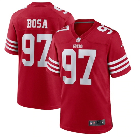 Men San Francisco 49ers 97 Nick Bosa 2022 New Scarlet Stitched Game Jersey Men San Francisco 49ers 97 Nick Bosa 2022 New Scarlet Stitched Game Jersey