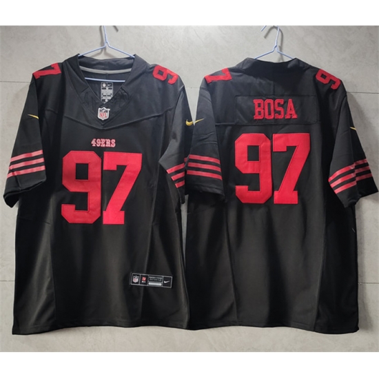 Men San Francisco 49ers 97 Nick Bosa Black 2023 F U S E Vapor Untouchable Limited Stitched Football Jersey Men San Francisco 49ers 97 Nick Bosa Black 2023 F U S E Vapor Untouchable Limited Stitched Football Jersey