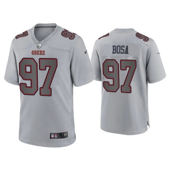 Men San Francisco 49ers 97 Nick Bosa Grey Atmosphere Fashion Stitched Game Jersey Men San Francisco 49ers 97 Nick Bosa Grey Atmosphere Fashion Stitched Game Jersey