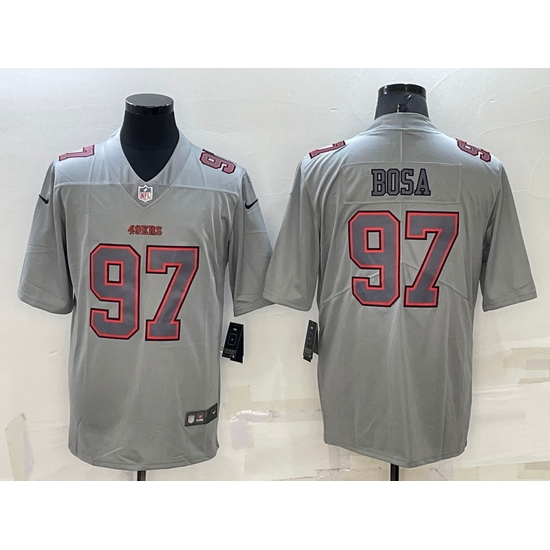 Men San Francisco 49ers 97 Nick Bosa Grey Atmosphere Fashion Stitched Jersey Men San Francisco 49ers 97 Nick Bosa Grey Atmosphere Fashion Stitched Jersey