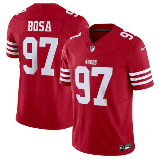 Men San Francisco 49ers 97 Nick Bosa Red 2023 F U S E Vapor Untouchable Limited Stitched Football Jersey Men San Francisco 49ers 97 Nick Bosa Red 2023 F U S E Vapor Untouchable Limited Stitched Football Jersey
