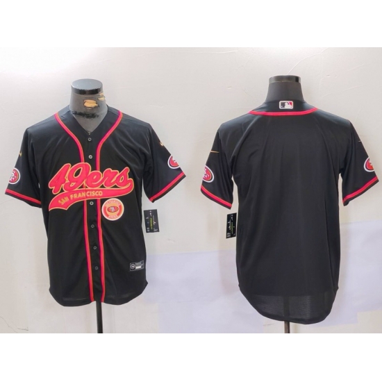 Men San Francisco 49ers Black With Patch Cool Base Stitched Baseball Jersey 1 Men San Francisco 49ers Black With Patch Cool Base Stitched Baseball Jersey 1