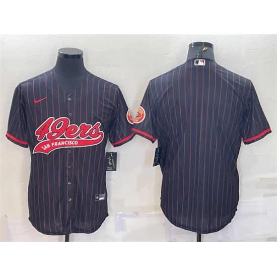 Men San Francisco 49ers Blank Black With Patch Cool Base Stitched Baseball Jersey Men San Francisco 49ers Blank Black With Patch Cool Base Stitched Baseball Jersey
