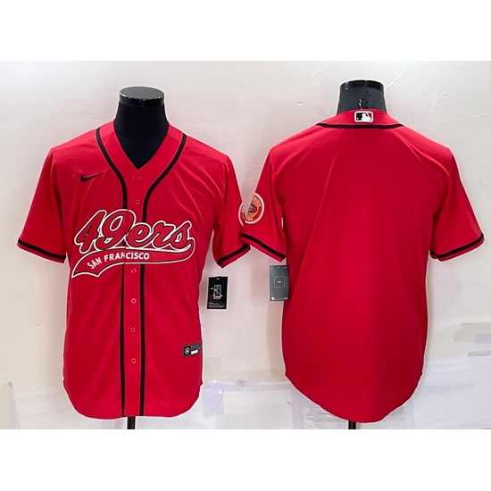 Men San Francisco 49ers Blank Red Cool Base Stitched Baseball Jersey Men San Francisco 49ers Blank Red Cool Base Stitched Baseball Jersey