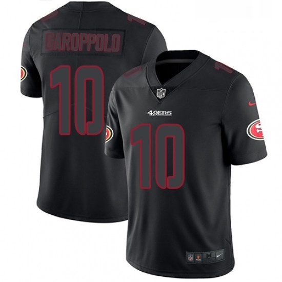 Mens Nike San Francisco 49ers 10 Jimmy Garoppolo Limited Black Rush Impact NFL Jersey Mens Nike San Francisco 49ers 10 Jimmy Garoppolo Limited Black Rush Impact NFL Jersey