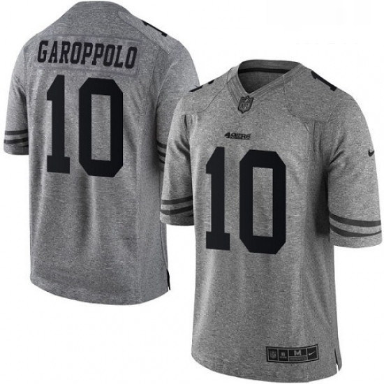 Mens Nike San Francisco 49ers 10 Jimmy Garoppolo Limited Gray Gridiron NFL Jersey Mens Nike San Francisco 49ers 10 Jimmy Garoppolo Limited Gray Gridiron NFL Jersey