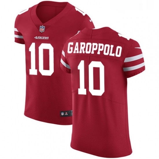Mens Nike San Francisco 49ers 10 Jimmy Garoppolo Red Team Color Vapor Untouchable Elite Player NFL Jersey Mens Nike San Francisco 49ers 10 Jimmy Garoppolo Red Team Color Vapor Untouchable Elite Player NFL Jersey