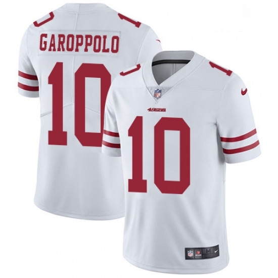 Mens Nike San Francisco 49ers 10 Jimmy Garoppolo White Vapor Untouchable Limited Player NFL Jersey Mens Nike San Francisco 49ers 10 Jimmy Garoppolo White Vapor Untouchable Limited Player NFL Jersey