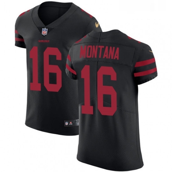 Mens Nike San Francisco 49ers 16 Joe Montana Black Alternate Vapor Untouchable Elite Player NFL Jersey Mens Nike San Francisco 49ers 16 Joe Montana Black Alternate Vapor Untouchable Elite Player NFL Jersey