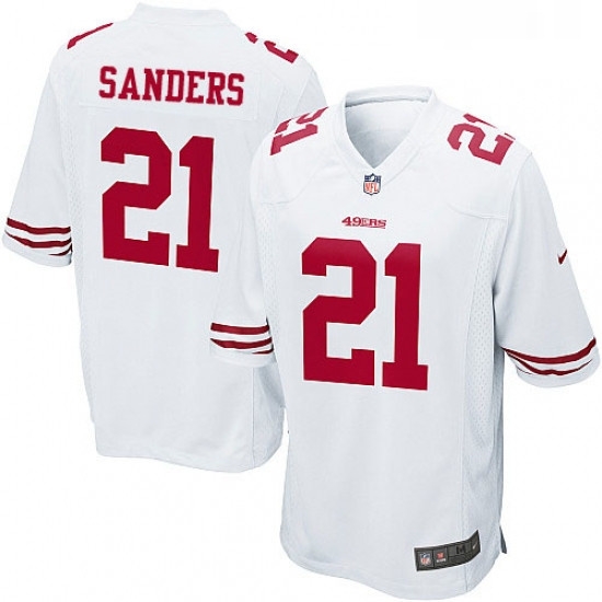Mens Nike San Francisco 49ers 21 Deion Sanders Game White NFL Jersey Mens Nike San Francisco 49ers 21 Deion Sanders Game White NFL Jersey