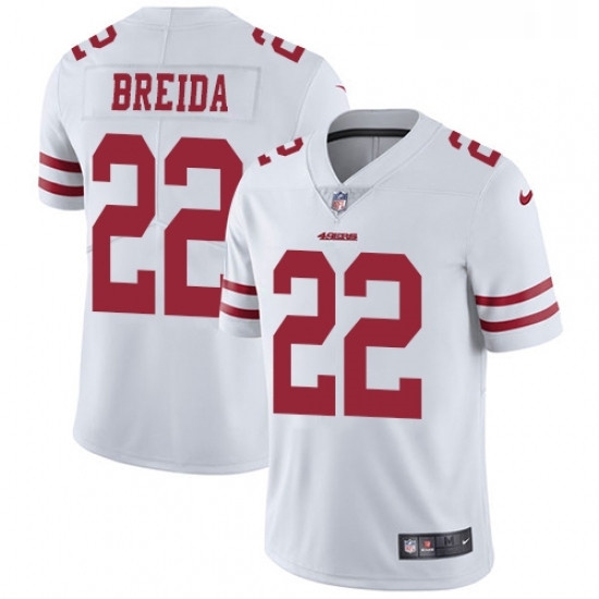 Mens Nike San Francisco 49ers 22 Matt Breida White Vapor Untouchable Limited Player NFL Jersey Mens Nike San Francisco 49ers 22 Matt Breida White Vapor Untouchable Limited Player NFL Jersey