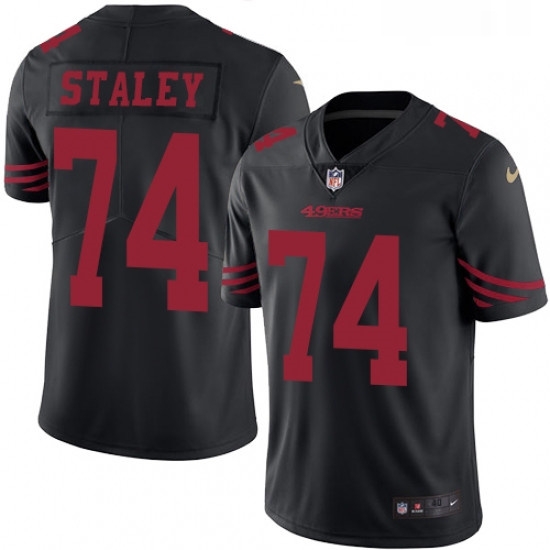 Mens Nike San Francisco 49ers 74 Joe Staley Limited Black Rush Vapor Untouchable NFL Jersey Mens Nike San Francisco 49ers 74 Joe Staley Limited Black Rush Vapor Untouchable NFL Jersey