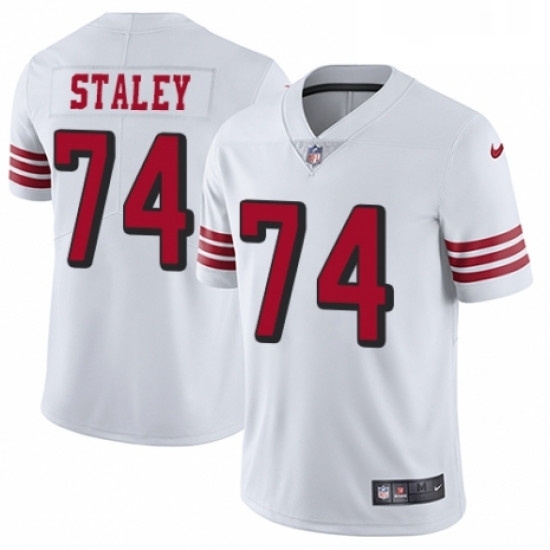 Mens Nike San Francisco 49ers 74 Joe Staley Limited White Rush Vapor Untouchable NFL Jersey Mens Nike San Francisco 49ers 74 Joe Staley Limited White Rush Vapor Untouchable NFL Jersey
