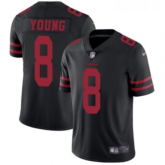 Mens Nike San Francisco 49ers 8 Steve Young Black Vapor Untouchable Limited Player NFL Jersey Mens Nike San Francisco 49ers 8 Steve Young Black Vapor Untouchable Limited Player NFL Jersey