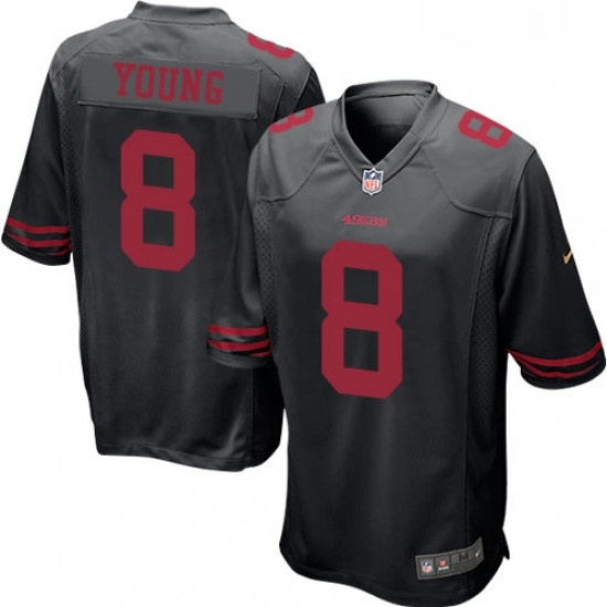 Mens Nike San Francisco 49ers 8 Steve Young Game Black NFL Jersey Mens Nike San Francisco 49ers 8 Steve Young Game Black NFL Jersey