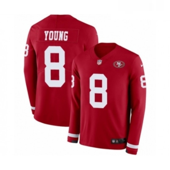 Mens Nike San Francisco 49ers 8 Steve Young Limited Red Therma Long Sleeve NFL Jersey Mens Nike San Francisco 49ers 8 Steve Young Limited Red Therma Long Sleeve NFL Jersey