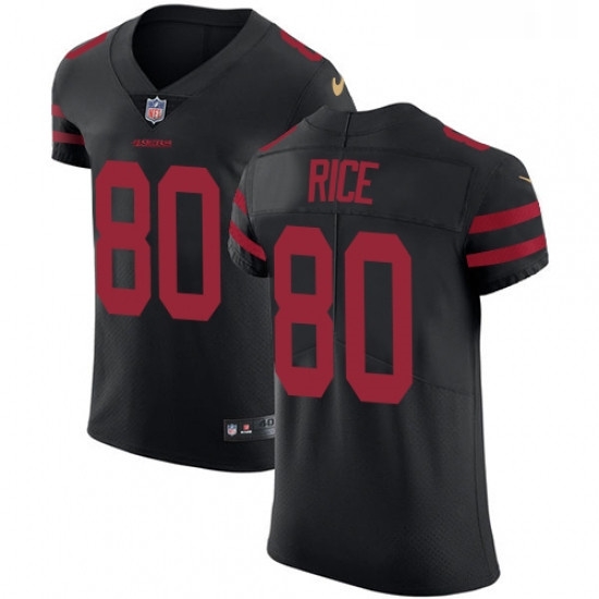 Mens Nike San Francisco 49ers 80 Jerry Rice Black Alternate Vapor Untouchable Elite Player NFL Jersey Mens Nike San Francisco 49ers 80 Jerry Rice Black Alternate Vapor Untouchable Elite Player NFL Jersey