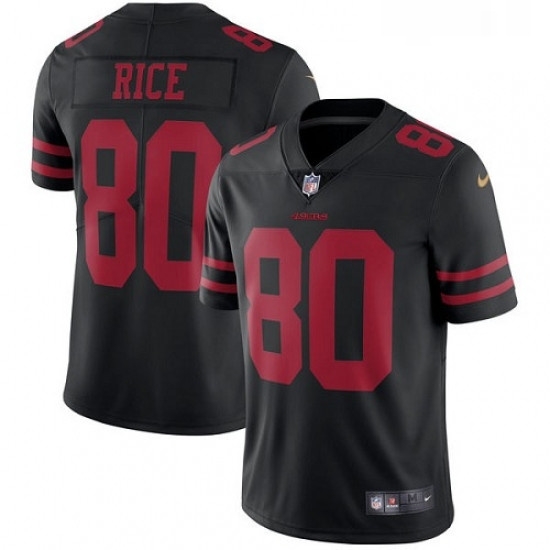 Mens Nike San Francisco 49ers 80 Jerry Rice Black Vapor Untouchable Limited Player NFL Jersey Mens Nike San Francisco 49ers 80 Jerry Rice Black Vapor Untouchable Limited Player NFL Jersey