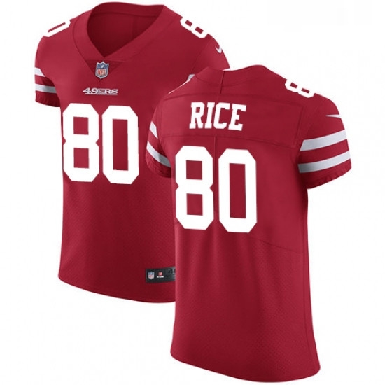 Mens Nike San Francisco 49ers 80 Jerry Rice Red Team Color Vapor Untouchable Elite Player NFL Jersey Mens Nike San Francisco 49ers 80 Jerry Rice Red Team Color Vapor Untouchable Elite Player NFL Jersey