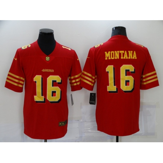 Men's San Francisco 49ers #16 Joe Montana Red Gold Untouchable Limited Jersey Men's San Francisco 49ers #16 Joe Montana Red Gold Untouchable Limited Jersey