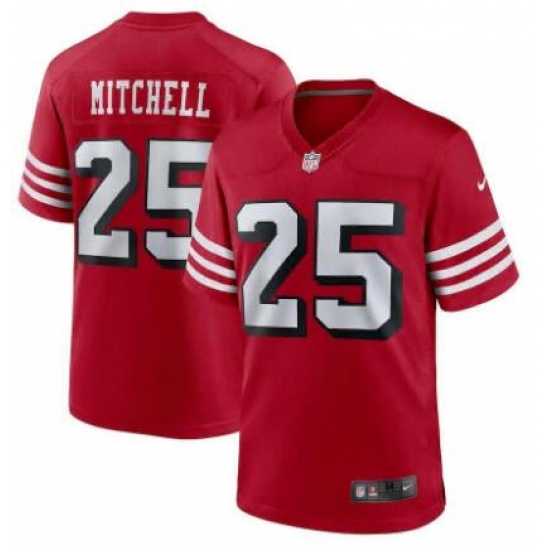 Men's San Francisco 49ers #25 Eli Mitchell Throwback Vapor Untouchable Limited Jersey Men's San Francisco 49ers #25 Eli Mitchell Throwback Vapor Untouchable Limited Jersey