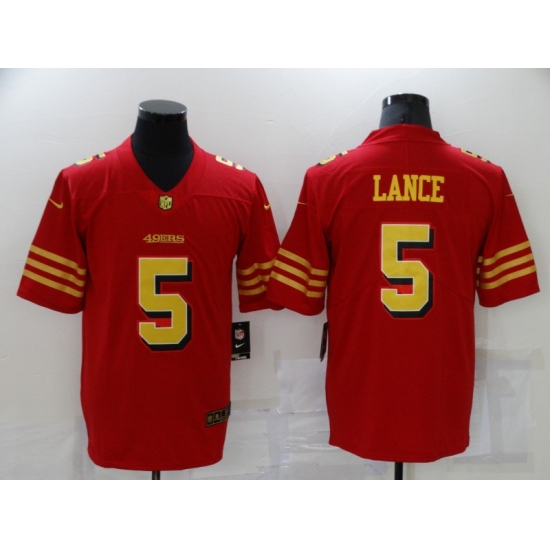 Men's San Francisco 49ers #5 Trey Lance Red Gold Untouchable Limited Jersey Men's San Francisco 49ers #5 Trey Lance Red Gold Untouchable Limited Jersey