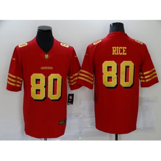 Men's San Francisco 49ers #80 Jerry Rice Red Gold Untouchable Limited Jersey Men's San Francisco 49ers #80 Jerry Rice Red Gold Untouchable Limited Jersey