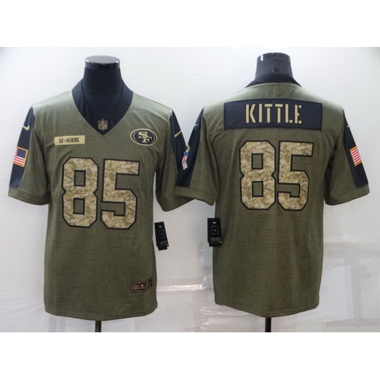 Men's San Francisco 49ers #85 George Kittle Camo 2021 Salute To Service Limited Player Jersey Men's San Francisco 49ers #85 George Kittle Camo 2021 Salute To Service Limited Player Jersey