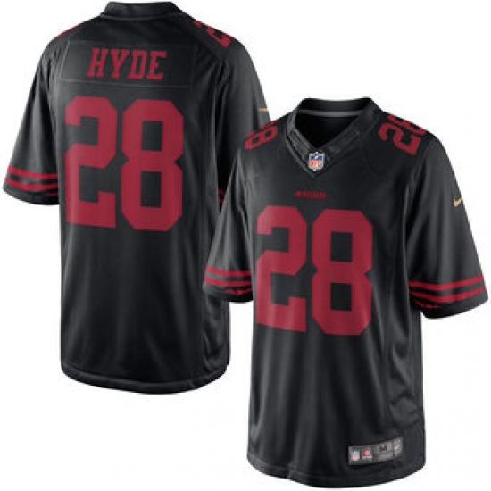 Mens San Francisco 49ers Carlos Hyde Nike Black Limited Jersey Mens San Francisco 49ers Carlos Hyde Nike Black Limited Jersey