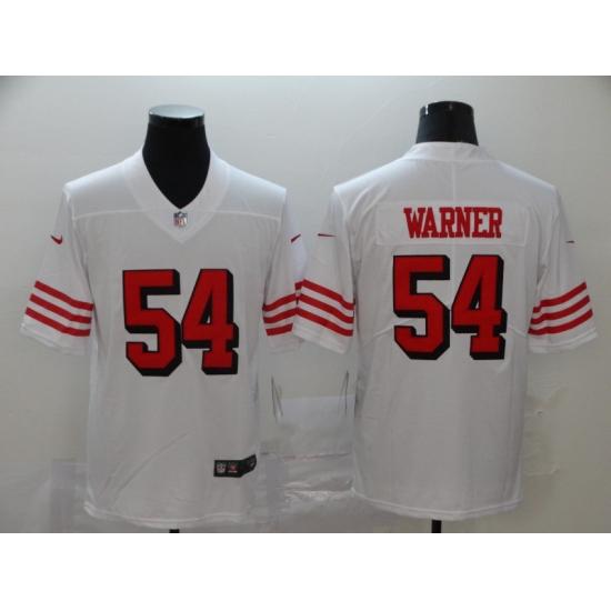 Men's San Francisco 49ers Fred Warner 54 White Nike Scarlet Player Limited Jersey Men's San Francisco 49ers Fred Warner 54 White Nike Scarlet Player Limited Jersey