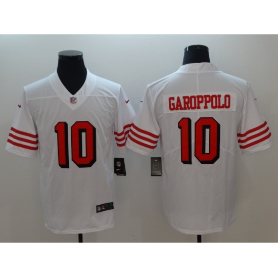 Men's San Francisco 49ers Jimmy Garoppolo 10 White Nike Scarlet Player Limited Jersey Men's San Francisco 49ers Jimmy Garoppolo 10 White Nike Scarlet Player Limited Jersey