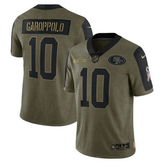 Men's San Francisco 49ers Jimmy Garoppolo Nike Olive 2021 Salute To Service Limited Player Jersey Men's San Francisco 49ers Jimmy Garoppolo Nike Olive 2021 Salute To Service Limited Player Jersey