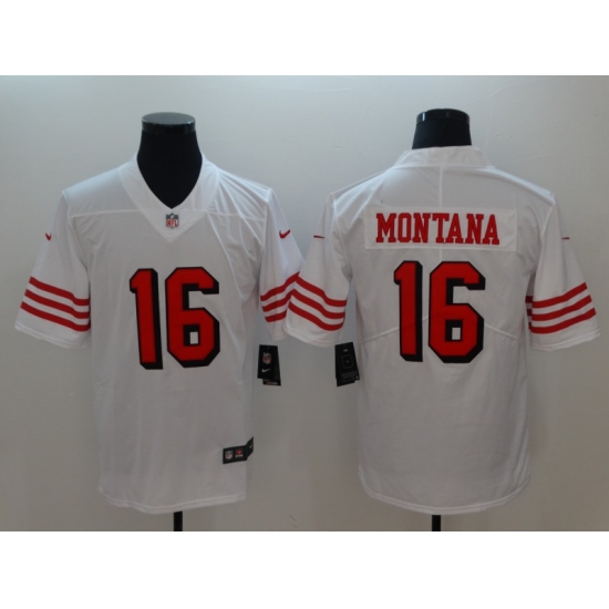 Men's San Francisco 49ers Joe Montana 16 White Nike Scarlet Player Limited Jersey Men's San Francisco 49ers Joe Montana 16 White Nike Scarlet Player Limited Jersey
