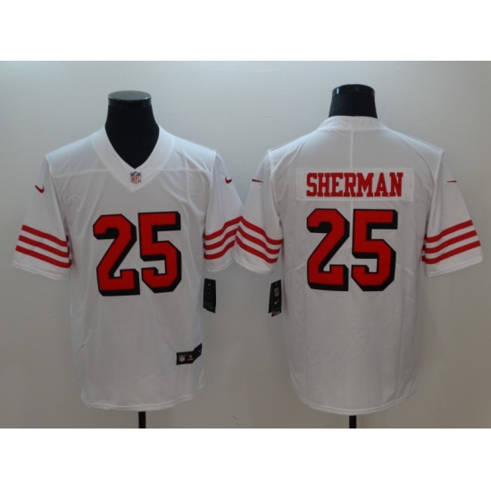 Men's San Francisco 49ers Richard Sherman 25 White Nike Scarlet Player Limited Jersey Men's San Francisco 49ers Richard Sherman 25 White Nike Scarlet Player Limited Jersey