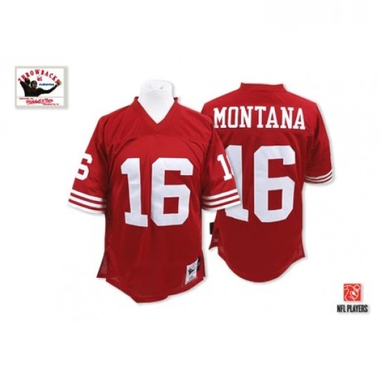 Mitchell and Ness San Francisco 49ers 16 Joe Montana Authentic Red Team Color Throwback NFL Jersey Mitchell and Ness San Francisco 49ers 16 Joe Montana Authentic Red Team Color Throwback NFL Jersey