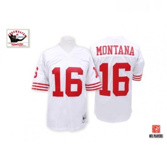 Mitchell and Ness San Francisco 49ers 16 Joe Montana Authentic White Throwback NFL Jersey Mitchell and Ness San Francisco 49ers 16 Joe Montana Authentic White Throwback NFL Jersey