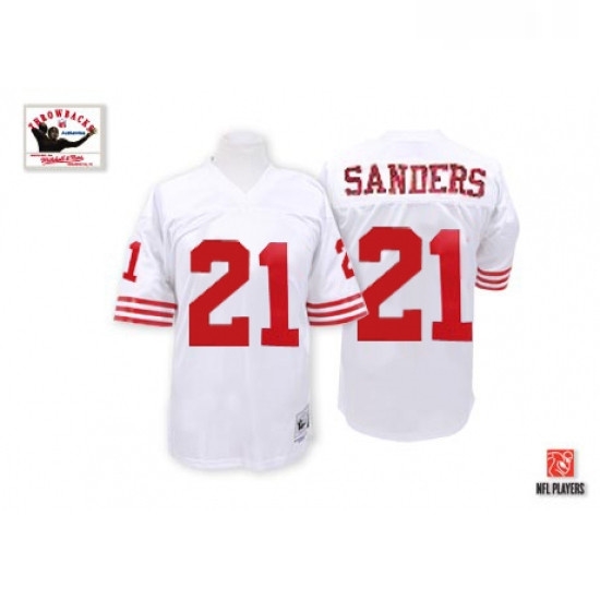 Mitchell and Ness San Francisco 49ers 21 Deion Sanders Authentic White Throwback NFL Jersey Mitchell and Ness San Francisco 49ers 21 Deion Sanders Authentic White Throwback NFL Jersey