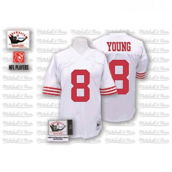 Mitchell and Ness San Francisco 49ers 8 Steve Young Authentic White Throwback NFL Jersey Mitchell and Ness San Francisco 49ers 8 Steve Young Authentic White Throwback NFL Jersey
