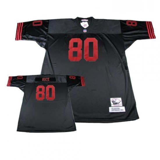 Mitchell and Ness San Francisco 49ers 80 Jerry Rice Authentic Black Throwback NFL Jersey Mitchell and Ness San Francisco 49ers 80 Jerry Rice Authentic Black Throwback NFL Jersey