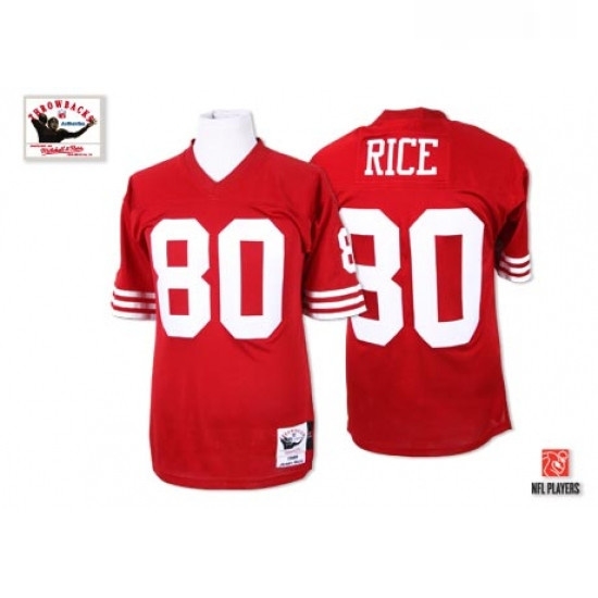 Mitchell and Ness San Francisco 49ers 80 Jerry Rice Authentic Red Team Color Throwback NFL Jersey Mitchell and Ness San Francisco 49ers 80 Jerry Rice Authentic Red Team Color Throwback NFL Jersey