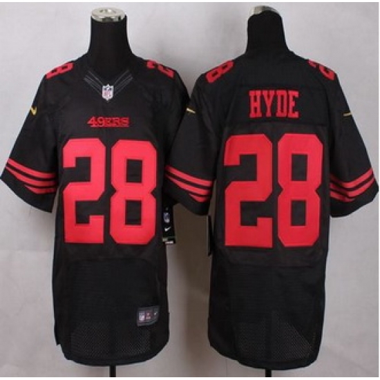 New San Francisco 49ers #28 Carlos Hyde Black Alternate Men Stitched NFL Elite Jersey New San Francisco 49ers #28 Carlos Hyde Black Alternate Men Stitched NFL Elite Jersey