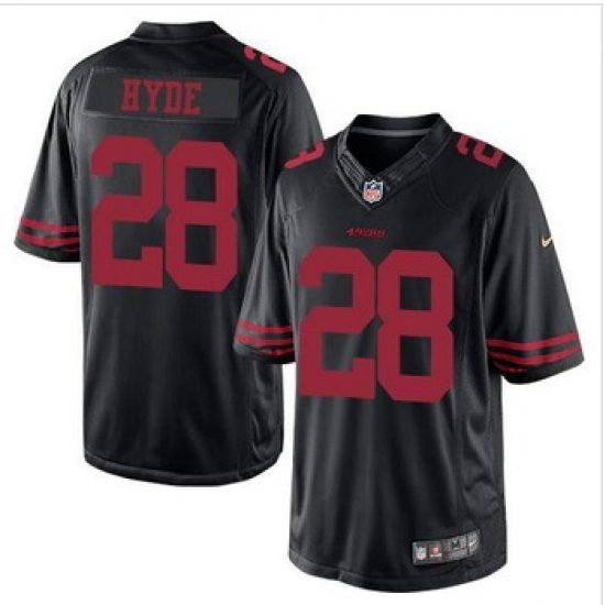 New San Francisco 49ers #28 Carlos Hyde Black Alternate Men Stitched NFL Limited Jersey New San Francisco 49ers #28 Carlos Hyde Black Alternate Men Stitched NFL Limited Jersey