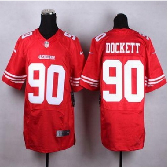 New San Francisco 49ers #90 Darnell Dockett Red Team Color Men Stitched NFL Elite Jersey New San Francisco 49ers #90 Darnell Dockett Red Team Color Men Stitched NFL Elite Jersey