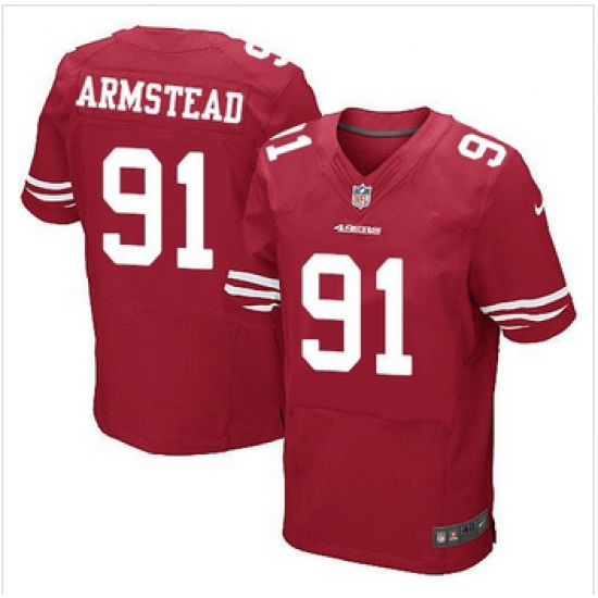New San Francisco 49ers #91 Arik Armstead Red Team Color Mens Stitched NFL Elite Jersey New San Francisco 49ers #91 Arik Armstead Red Team Color Mens Stitched NFL Elite Jersey