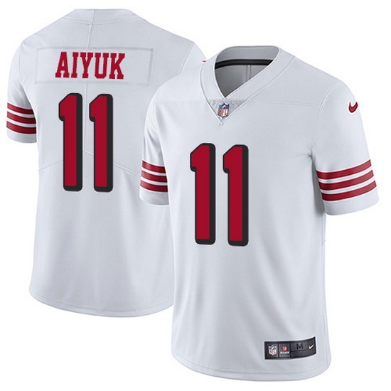 Nike 49ers 11 Brandon Aiyuk White Men Stitched NFL Limited Rush Jersey Nike 49ers 11 Brandon Aiyuk White Men Stitched NFL Limited Rush Jersey