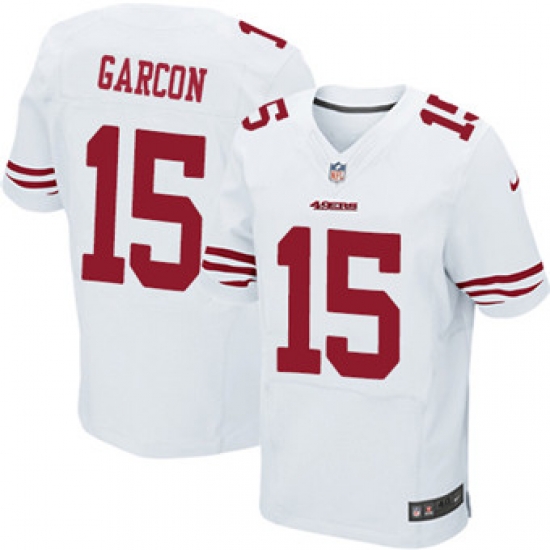 Nike 49ers #15 Pierre Garcon White Mens Stitched NFL Elite Jersey Nike 49ers #15 Pierre Garcon White Mens Stitched NFL Elite Jersey