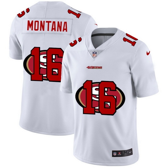 Nike 49ers 16 Joe Montana White Shadow Logo Limited Jersey Nike 49ers 16 Joe Montana White Shadow Logo Limited Jersey