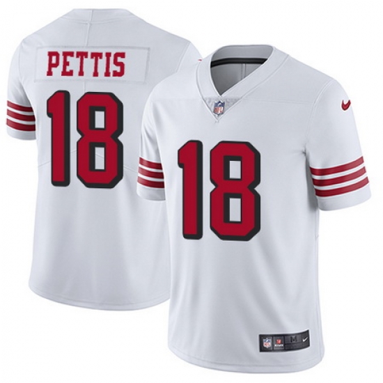 Nike 49ers #18 Dante Pettis White Rush Mens Stitched NFL Vapor Untouchable Limited Jersey Nike 49ers #18 Dante Pettis White Rush Mens Stitched NFL Vapor Untouchable Limited Jersey