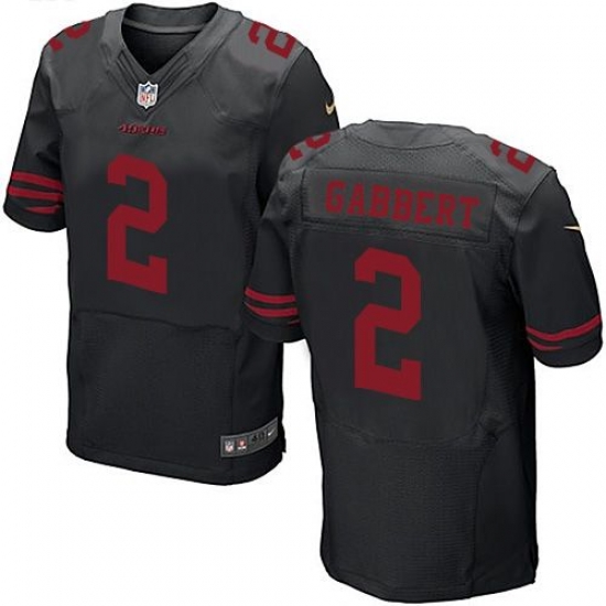 Nike 49ers #2 Blaine Gabbert Black Alternate Mens Stitched NFL Elite Jersey Nike 49ers #2 Blaine Gabbert Black Alternate Mens Stitched NFL Elite Jersey
